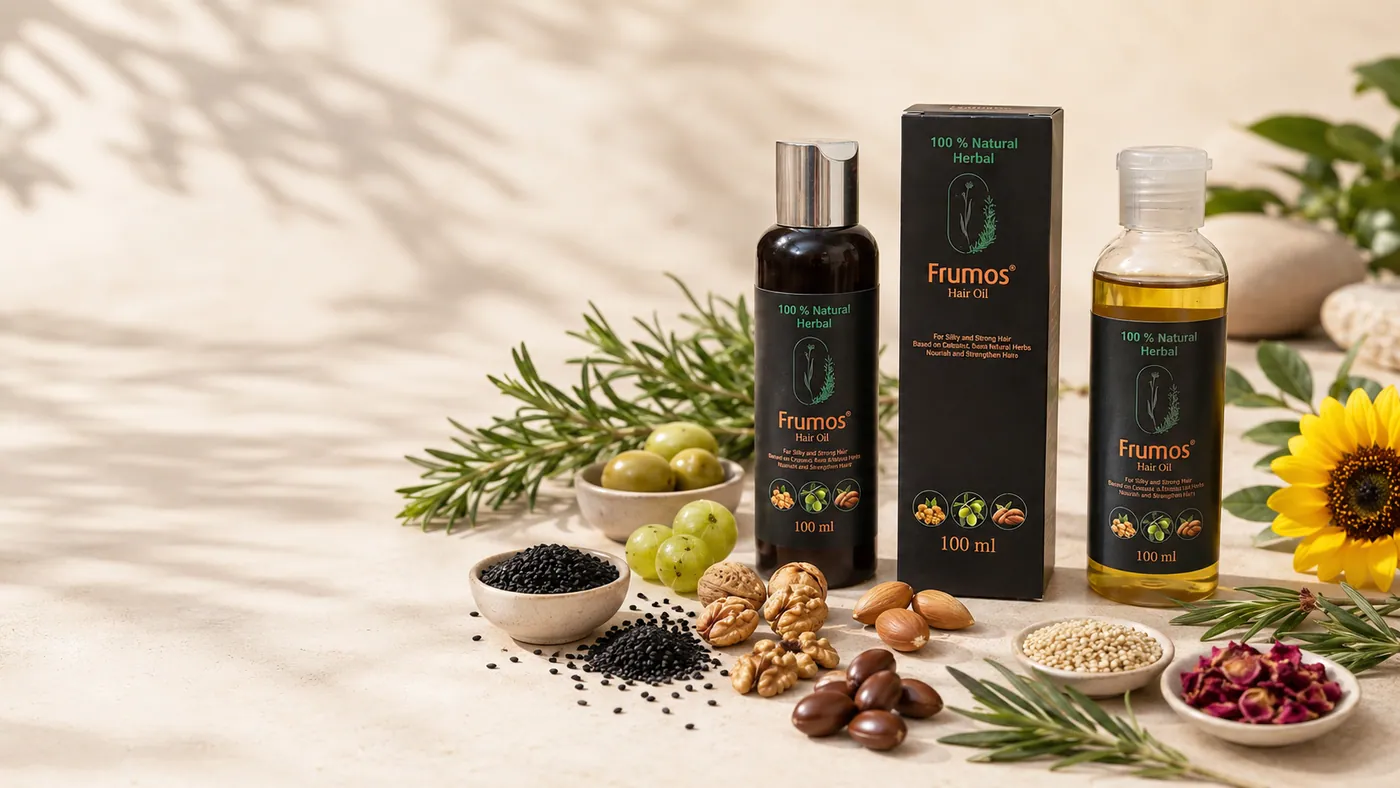 Frumos Hair Oil with rosemary, sunflower and natural botanicals